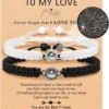 UNGENT THEM I Love You 100 Languages Braided Rope Bracelets Couples Gifts For Boyfriend, Girlfriend, My Love, Soulmate, Anniversary Valentines Day Birthday Christmas Gift For Him And Her