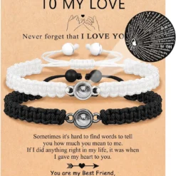 UNGENT THEM I Love You 100 Languages Braided Rope Bracelets Couples Gifts For Boyfriend, Girlfriend, My Love, Soulmate, Anniversary Valentines Day Birthday Christmas Gift For Him And Her