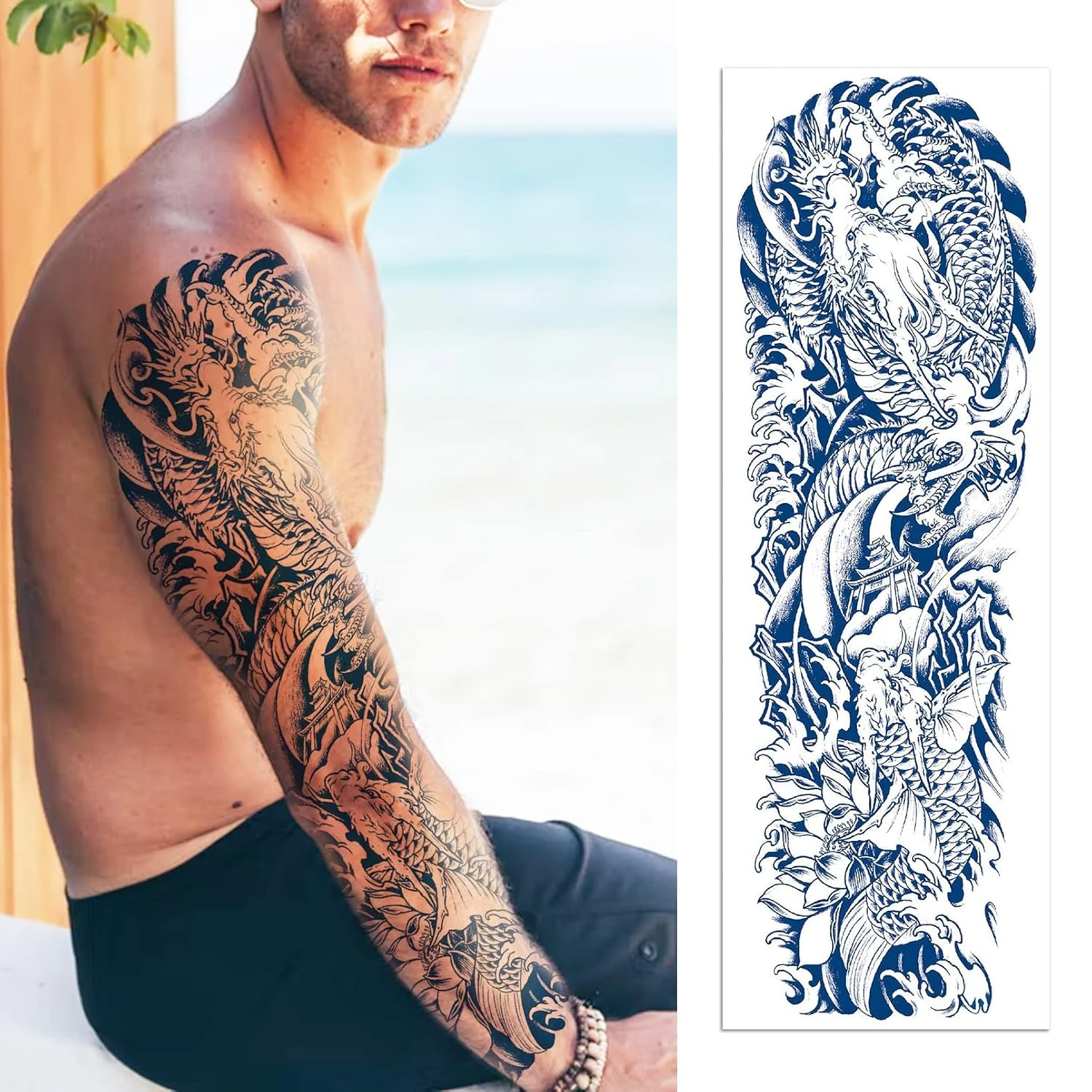 Aresvns Semi Permanent Tattoos For Adult, Realistic Temporary Tattoo Sleeve,Full Arm Temporary Tattoos Waterproof & Long-Lasting 2-3 Weeks Christmas Gift 6 Aresvns Semi Permanent Tattoos For Adult, Realistic Temporary Tattoo Sleeve,Full Arm Temporary Tattoos Waterproof & Long-Lasting 2-3 Weeks Christmas Gift - Image 4
