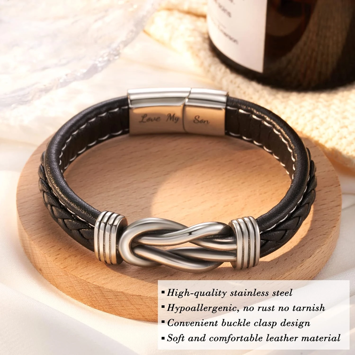 Tarsus Bracelet For Son/Grandson/Nephew, Gifts For Teen Boys Inspirational Leather Knot Bracelet, Graduation Confirmation Birthday Back To School Christmas Gifts 7 Tarsus Bracelet For Son/Grandson/Nephew, Gifts For Teen Boys Inspirational Leather Knot Bracelet, Graduation Confirmation Birthday Back To School Christmas Gifts - Image 5