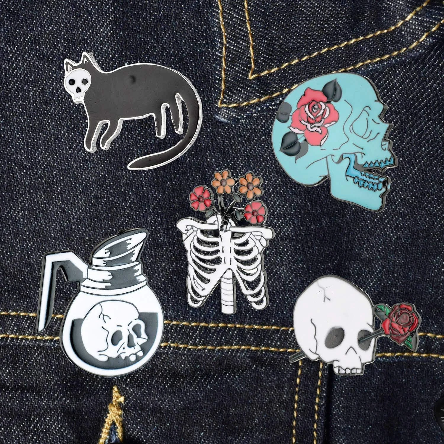 YengHome Cute Enamel Lapel Pins Brooches Sets, DIY Dogs Cats Animal Plant Punk Christmas Halloween Brooches Pin Badges For Clothing Bags Backpacks Jackets Hat 4 YengHome Cute Enamel Lapel Pins Brooches Sets, DIY Dogs Cats Animal Plant Punk Christmas Halloween Brooches Pin Badges For Clothing Bags Backpacks Jackets Hat - Image 2