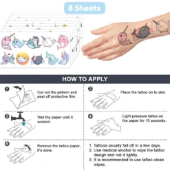 GENERIC 8 Sheet (81Pcs) Narwhal Themed Birthday Party Supplies Decorations Whale Unicorn Temporary Stickers Party Favors Animal Cute Kids Girls Boys Gifts Classroom School Prizes Christmas -Xmas Mart Sales 81lEx0cDBL. SL1500