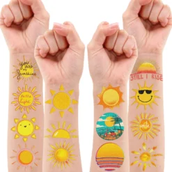 GENERIC Sun Tattoo Temporary Tattoos Theme Birthday Party Decorations Supplies Favors Cute Stickers 8 Sheets 96 PCS Gifts For Kids Boys Girls Classroom Rewards Prizes Christmas -Xmas Mart Sales 81lc8wQ4sOL. SL1500