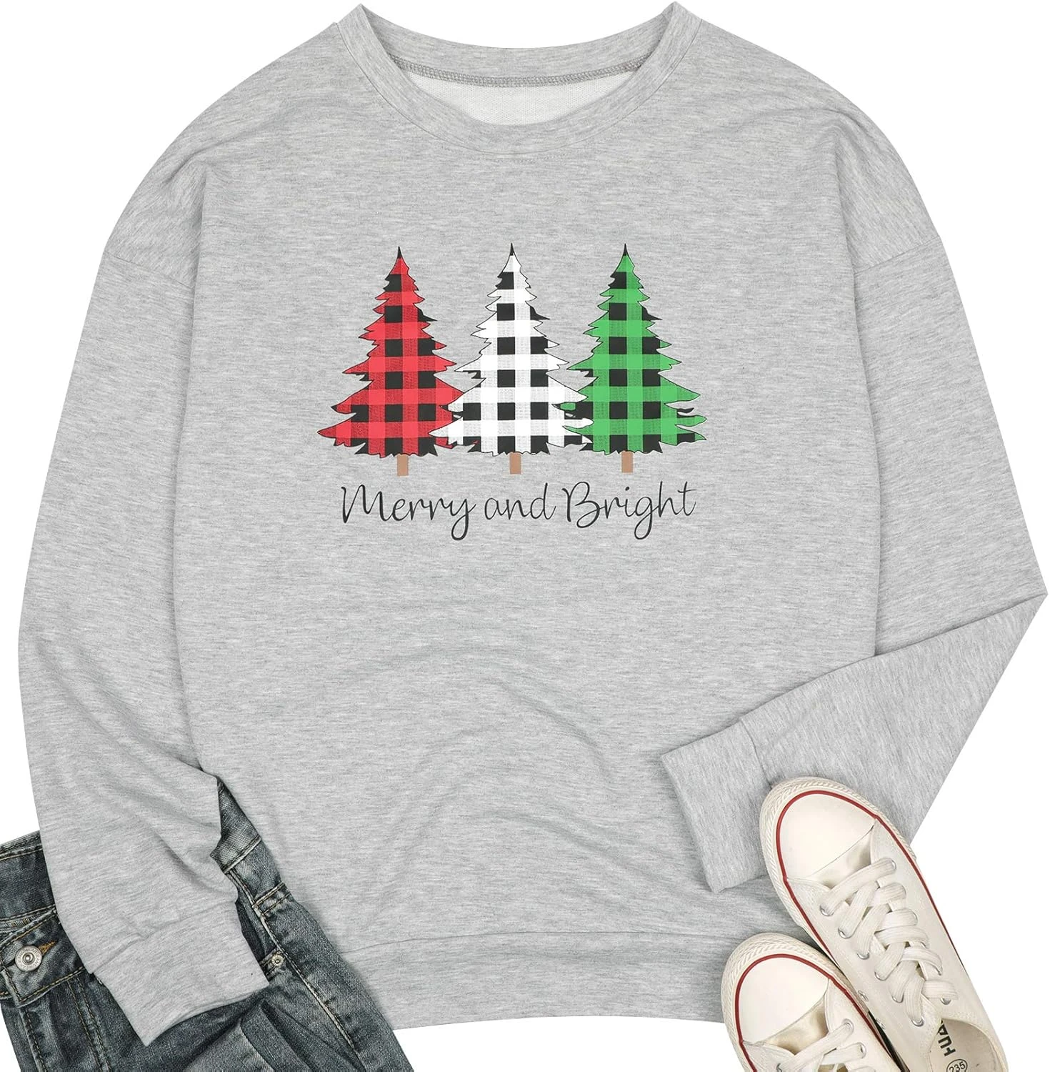 Merry And Bright Shirt Women Funny Leopard Printed Plaid Christmas Trees Long Sleeve Sweatshirts Xmas Graphic Tees 9 Merry And Bright Shirt Women Funny Leopard Printed Plaid Christmas Trees Long Sleeve Sweatshirts Xmas Graphic Tees - Image 7