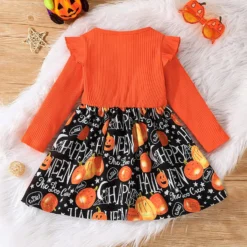 GENERIC Girls Christmas Sweater Size 7 Toddler Girls Halloween Long Sleeve Ribbed Dresses Kids Cartoon (Orange, 4-5 Years) -Xmas Mart Sales 81mSr59IHEL. AC SL1500