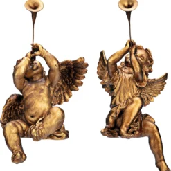 Design Toscano Christmas Decorations-Trumpeting Boy And Girl Of St. Peters Square-Holiday Angel Statue, Set Of 2, Gold, 2 Count 16 Design Toscano Christmas Decorations-Trumpeting Boy And Girl Of St. Peters Square-Holiday Angel Statue, Set Of 2, Gold, 2 Count -Xmas Mart Sales 81mcbh66 bL. AC SL1500