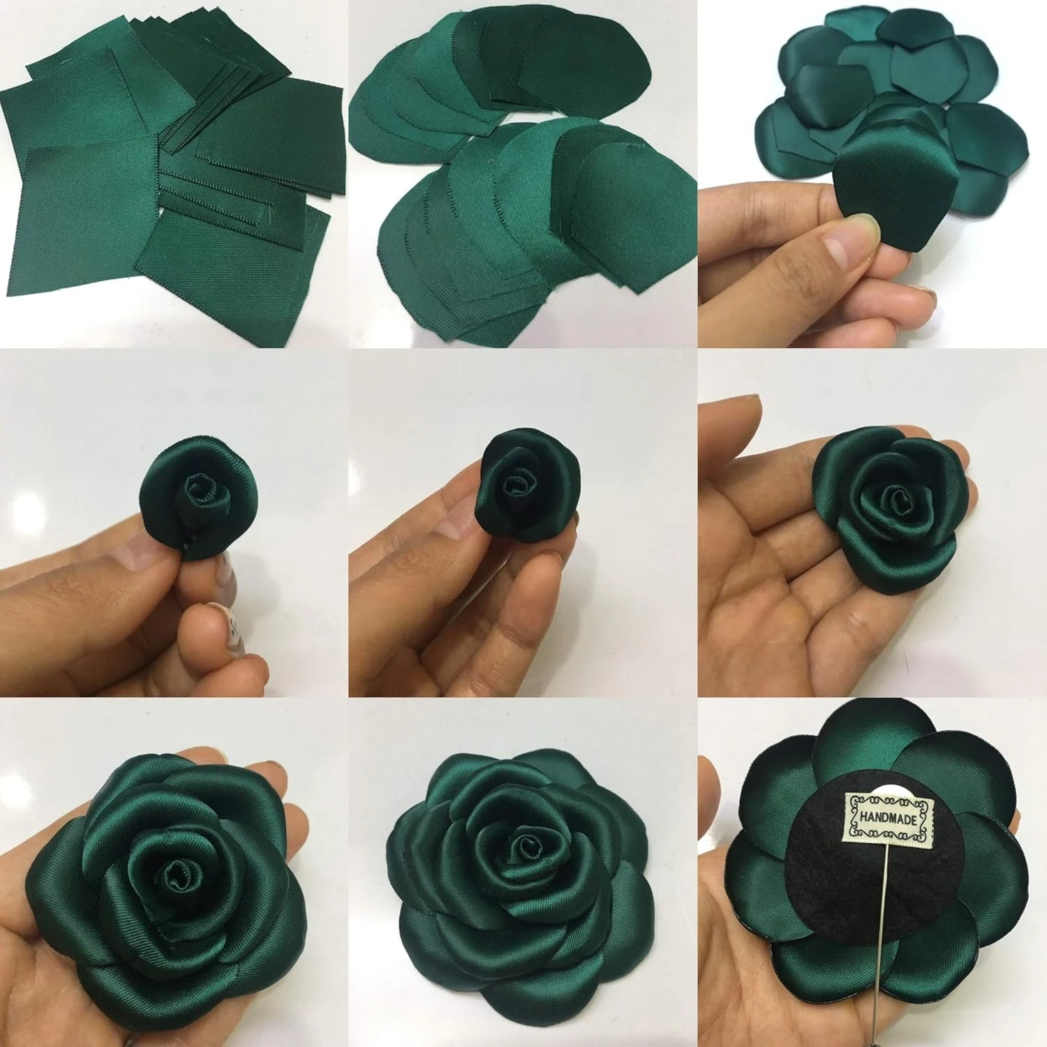 Fabric Rose Flower Pin Brooch By NhanDo Handmade – Green Flower Brooch Pin For Women And Men, Floral Brooch Pin For Wedding, Christmas Gift Ideas, Gift For New Year, Valentine's Day Gift, Gift For Girlfriend, Gift For Boyfriend 11 Fabric Rose Flower Pin Brooch By NhanDo Handmade – Green Flower Brooch Pin For Women And Men, Floral Brooch Pin For Wedding, Christmas Gift Ideas, Gift For New Year, Valentine's Day Gift, Gift For Girlfriend, Gift For Boyfriend - Image 9
