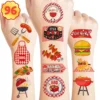 GENERIC BBQ Temporary Tattoos Baby Shower Birthday Party Decorations Favors Supplies Baby Q Theme Cute Stickers 8 Sheets 96 PCS Camp Tattoos For Kids Girls Boys Decor Class School Luau Carnival Christmas -Xmas Mart Sales 81nKIdQc6FL. SL1500