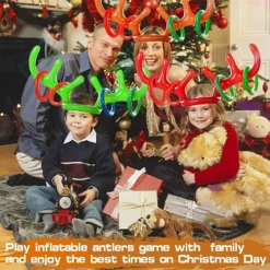 TOPLEE 20 Pieces Inflatable Reindeer Antlers Toss Game, Christmas Party Antler Hat Games For Kids Adults Family Indoor Outdoor Carnival Xmas Games(4 Antlers 16 Rings) -Xmas Mart Sales 81nNAyfDxyL. AC SL1500