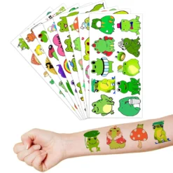 GENERIC 8 Sheets 85PCS Cute Frog Temporary Tattoos Sticker Theme Themed Birthday Party Supplies Favors Decorations Decor Funny Tattoo Stickers Gifts For Kids Girls Boys Class School Rewards Carnival Christmas -Xmas Mart Sales 81nVM5wDFJL. SL1500