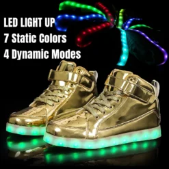 IGxx LED Light Up Shoes For Kids High Top Sneakers Lights Shoes For Boys Gilrs USB Charging Flashing Luminous Trainers For Festivals, Thanksgiving, Christmas, New Year, Party Gift -Xmas Mart Sales 81nXSUnRgyL. AC UL1500