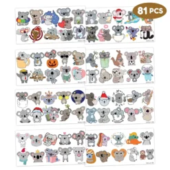 GENERIC Koala Temporary Tattoos Sticker - Ideal For Kids' Themed Birthday Party Supplies, Decorations, And Gifts - 8 Sheet 81PCS - Cute Favors For Boys Girls - Perfect For School Prizes, Christmas, Halloween 11 GENERIC Koala Temporary Tattoos Sticker - Ideal For Kids' Themed Birthday Party Supplies, Decorations, And Gifts - 8 Sheet 81PCS - Cute Favors For Boys Girls - Perfect For School Prizes, Christmas, Halloween -Xmas Mart Sales 81nsTT5nOJL. SL1500