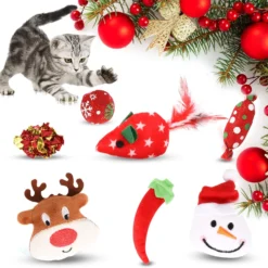 Jupsk 10 Pcs Christmas Cat Toys, Christmas Pet Stocking With Teasing Cat Wand And Toys Balls, Xmas Interactive Chew Toy For Pet Indoor Cats Kitten -Xmas Mart Sales 81oDcMzFLLL. AC SL1500
