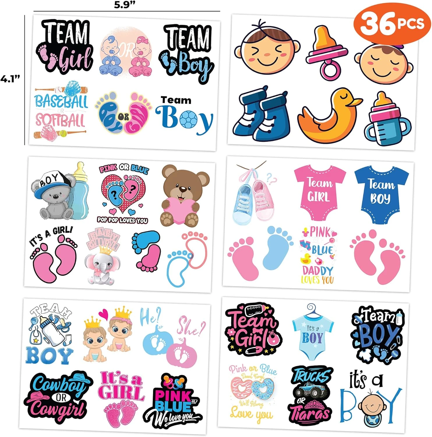 GENERIC Baby Shower Favors Temporary Larger Tattoos Stickers Party Favors Supplies Decorations Gift For Team Boy Girls 36Pcs Tattoos Cute Prizes Themed Christmas 7 GENERIC Baby Shower Favors Temporary Larger Tattoos Stickers Party Favors Supplies Decorations Gift For Team Boy Girls 36Pcs Tattoos Cute Prizes Themed Christmas - Image 5