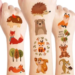 GENERIC 8 Sheets (96PCS) Woodland Temporary Tattoos Birthday Party Supplies Decorations Tattoos Stickers Super Cute Fall Party Favors Kids Girls Boys Gifts Classroom School Prizes Themed Christmas -Xmas Mart Sales 81oqJHmTEvL. AC SL1500
