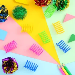 36 Pieces Cat Spiral Spring Christmas Toys Assorted Color Glitter Balls Sparkle Small Pom Pom Balls Colorful Kitten Crinkle Toys Cat Balls With Rustle Sound For Cats Kittens Playing Interacting -Xmas Mart Sales 81pye WkyoL. AC SL1500
