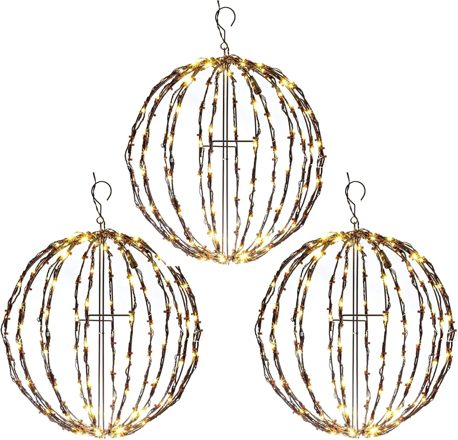 Elf Logic 3 Pack 16” Outdoor/Indoor LED Christmas Light Balls. Durable, Waterproof, Long-Lasting, Lightweight Bright Light Ball. Warm LED Lights For Holiday Decor, Patio, Wedding Decor 3 Elf Logic 3 Pack 16” Outdoor/Indoor LED Christmas Light Balls. Durable, Waterproof, Long-Lasting, Lightweight Bright Light Ball. Warm LED Lights For Holiday Decor, Patio, Wedding Decor