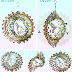 Aoedelyart Hummingbird Wind Spinner For Yard And Garden,12Inch 3D Stainless Steel Hummingbird Wind Spinner Metal Kinetic Yard Art,Garden Decor Worth Gift For Christmas Outdoor&Indoor Wind Sculpture -Xmas Mart Sales 81rhvdbcM2L. AC SL1500