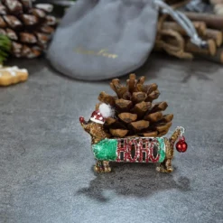 Christmas HOHO Santa Dog Dachshund Sausage Dog Red Bell Cute Animal Brooch And Pin For Women, Holiday Jewelry -Xmas Mart Sales 81rkIJhgnxL. AC UL1500