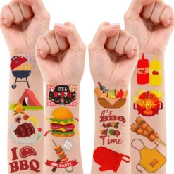 GENERIC BBQ Temporary Tattoos Baby Shower Birthday Party Decorations Favors Supplies Baby Q Theme Cute Stickers 8 Sheets 96 PCS Camp Tattoos For Kids Girls Boys Decor Class School Luau Carnival Christmas 10 GENERIC BBQ Temporary Tattoos Baby Shower Birthday Party Decorations Favors Supplies Baby Q Theme Cute Stickers 8 Sheets 96 PCS Camp Tattoos For Kids Girls Boys Decor Class School Luau Carnival Christmas -Xmas Mart Sales 81t5A V SJL. SL1500
