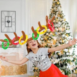 Dokeawo Christmas Games Inflatable Reindeer Antler Ring Toss Game Christmas Ring Toss Games Kids Christmas Party Supplies Funny For Kids&Adults -Xmas Mart Sales 81tGSm6DnmL. AC SL1500