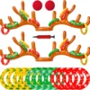 Max Fun Inflatable Reindeer Antler Ring Toss Christmas Party Game Hat For Xmas Holiday Party Supplies Favors