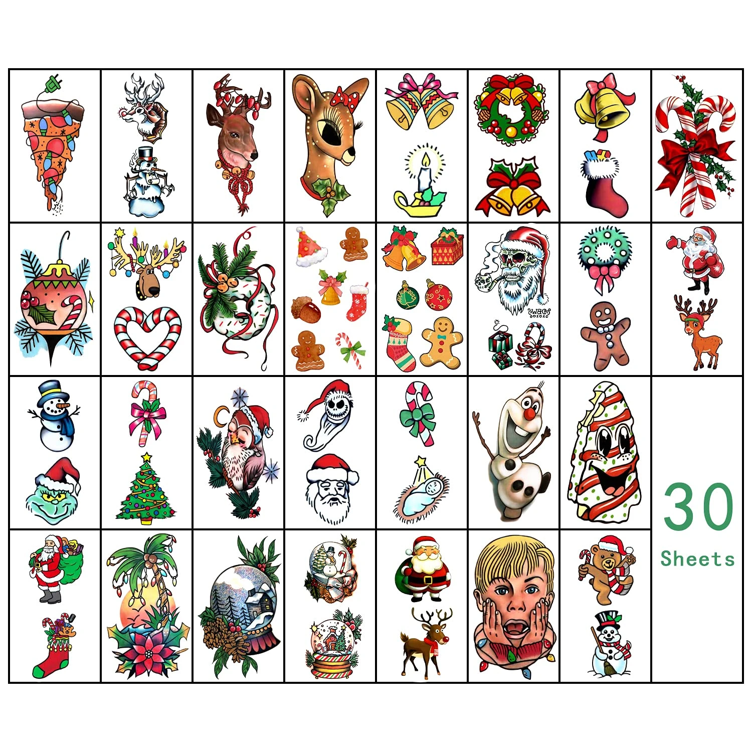 Metuu Novel Christmas Temporary Tattoos,40 Sheets Forearm Face Hand Cute Funny Christmas Tattoos For Men Women Kids, Large Snowman Santa Claus Christmas Tree Glass Ball Reindeer Elk Colorful Realistic Christmas Decoration Waterproof Fake Temp Tattoo Stickers 5 Metuu Novel Christmas Temporary Tattoos,40 Sheets Forearm Face Hand Cute Funny Christmas Tattoos For Men Women Kids, Large Snowman Santa Claus Christmas Tree Glass Ball Reindeer Elk Colorful Realistic Christmas Decoration Waterproof Fake Temp Tattoo Stickers - Image 3
