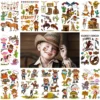 ANIUVOT Western Temporary Tattoos Cowboy Cowgirl Kids Birthday Party Favors 12 Sheets, Rodeo Bachelorette Tattoos, Giddy Up Bach Party Decorations, Children Goody Bag Fillers For Halloween Christmas