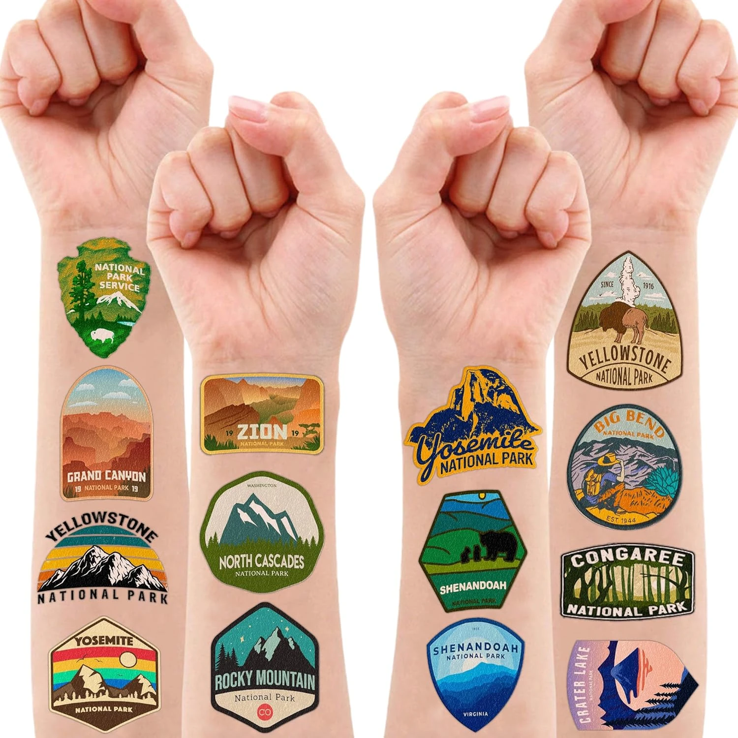 GENERIC 96 PCS National Park Outdoors Temporary Tattoos Stickers Birthday Party Decorations Supplies Adventure Wilderness Nature Tattoo Sticker Gifts For Kids Girls Boys School Rewards Carnival Christmas 4 GENERIC 96 PCS National Park Outdoors Temporary Tattoos Stickers Birthday Party Decorations Supplies Adventure Wilderness Nature Tattoo Sticker Gifts For Kids Girls Boys School Rewards Carnival Christmas - Image 2