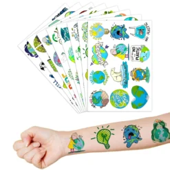 GENERIC Earth Day Stickers Temporary Tattoos Sticker Tattoo Theme Birthday Party Decorations Decor Supplies Cute Stickers Tattoo 8 Sheets 96 PCS For Kids Boys Girls School Rewards Carnival Christmas Prizes -Xmas Mart Sales 81wiIZcelHL. SL1500