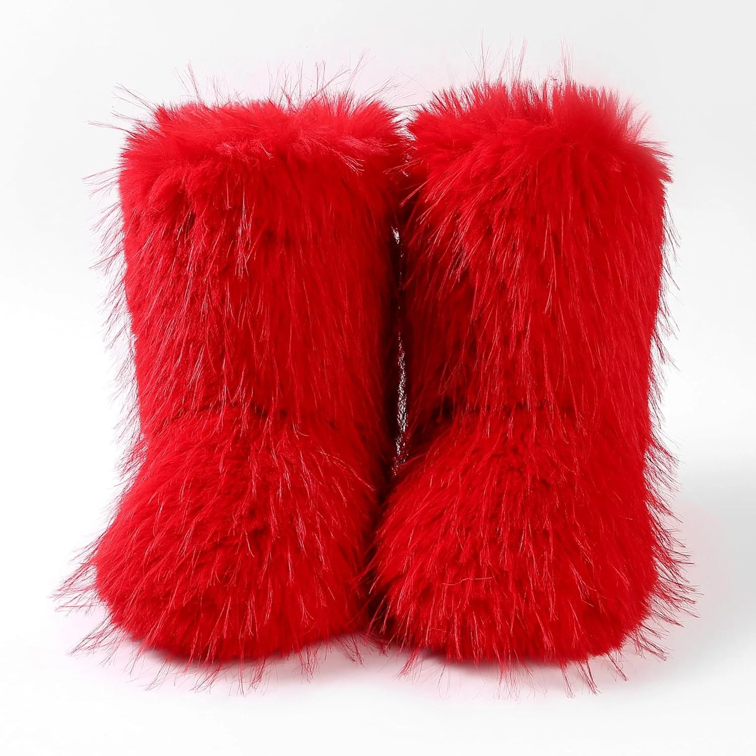 Waiirek Furry Boots For Women Fuzzy Fluffy Snow Boot Faux Fur Colorful With Round Toe Water Resistant Flat Shoes Rubber Sole For Girls Outdoor Christmas Fashion Party Gifts 4 Waiirek Furry Boots For Women Fuzzy Fluffy Snow Boot Faux Fur Colorful With Round Toe Water Resistant Flat Shoes Rubber Sole For Girls Outdoor Christmas Fashion Party Gifts - Image 2