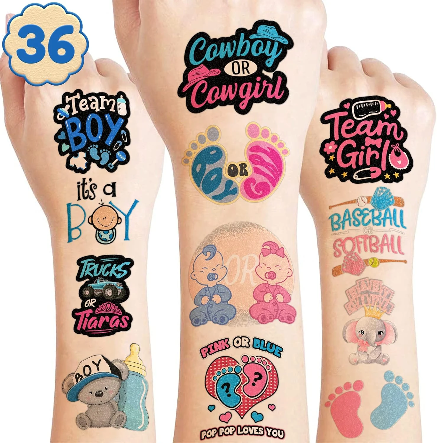 GENERIC Baby Shower Favors Temporary Larger Tattoos Stickers Party Favors Supplies Decorations Gift For Team Boy Girls 36Pcs Tattoos Cute Prizes Themed Christmas 10 GENERIC Baby Shower Favors Temporary Larger Tattoos Stickers Party Favors Supplies Decorations Gift For Team Boy Girls 36Pcs Tattoos Cute Prizes Themed Christmas - Image 8