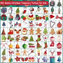 CHARLENT Christmas Temporary Tattoos For Kids - 296 PCS Christmas Individual Tattoos For Kids Christmas Xmas Party Favors, Stocking Stuffer, Christmas Eve Gift -Xmas Mart Sales 81yZWjOuCjL. SL1300