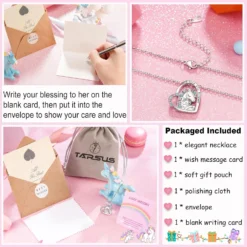 Tarsus Lucky Unicorn Necklace To Girls, Christmas Valentines Birthday Party Jewelry Gift Back To School Gifts For Daughter Granddaughter Niece Teenage Girls -Xmas Mart Sales 81yatAk3hL. AC UL1500