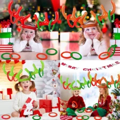 TOPLEE 20 Pieces Inflatable Reindeer Antlers Toss Game, Christmas Party Antler Hat Games For Kids Adults Family Indoor Outdoor Carnival Xmas Games(4 Antlers 16 Rings) -Xmas Mart Sales 81zNxbBIQL. AC SL1500