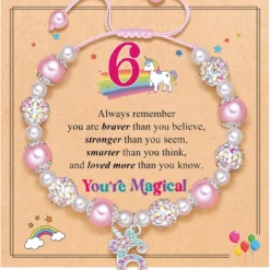 UPROMI Gifts For 6-12 Year Old Girl Unicorn Bracelet, Christmas Birthday Gifts For Daughter/Granddaughter/Niece