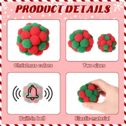 6 Pieces Christmas Cat Toy Balls With Bell, 2 Sizes Soft Fuzzy Cat Ball Toy Colorful Built In Bell Kitten Toy Interactive Cat Toys For Cats And Kittens -Xmas Mart Sales 81zzl89DUL. AC SL1500