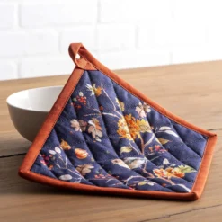 Maison D' Hermine Hotpads 100% Cotton Set Of 2 Pot Holder 8"x8" With Loop Heat Resistant Kitchen Pot Holders For Gifts Grilling, Handling Hot Pans, Kelim - Infinity -Thanksgiving/Christmas -Xmas Mart Sales 911VPGKVLAL. AC SL1500