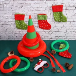 10 Pieces Christmas Inflatable Ring Toss Game, Includes 2 Pieces Inflatable Witch Hat 8 Pieces Inflatable Ring, Hat Ring Toss Game Set For Christmas Party Decoration Supplies Accessories -Xmas Mart Sales 9158T8mni1L. AC SL1500