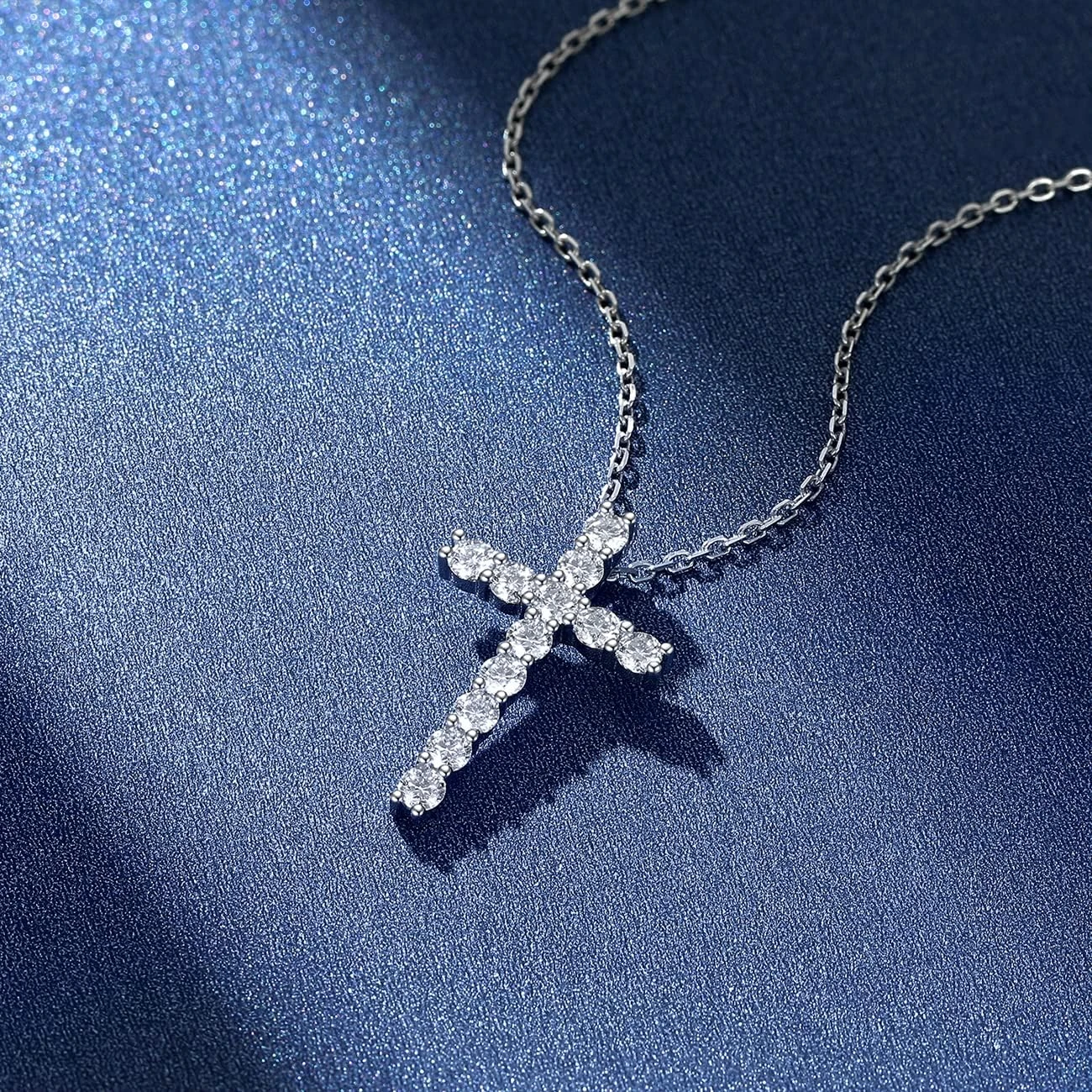 MomentWish Cross Necklace Silver, Christian Gifts For Women Men, Moissanite Necklace For Him, 925 Sterling Silver Cross Necklace Birthday Fathers Day Christmas Gifts 11 MomentWish Cross Necklace Silver, Christian Gifts For Women Men, Moissanite Necklace For Him, 925 Sterling Silver Cross Necklace Birthday Fathers Day Christmas Gifts - Image 9
