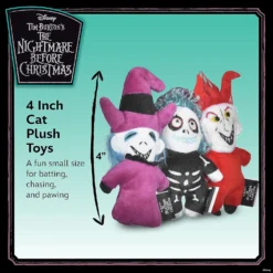 Disney For Pets Tim Burton's Nightmare Before Christmas: Trick-or-Treaters Shock, Barrel, Lock Plush Catnip W/Crinkle Cat Toy- 3PK | Halloween Cat Toys -Xmas Mart Sales 91A4IaTevkL. AC SL1500