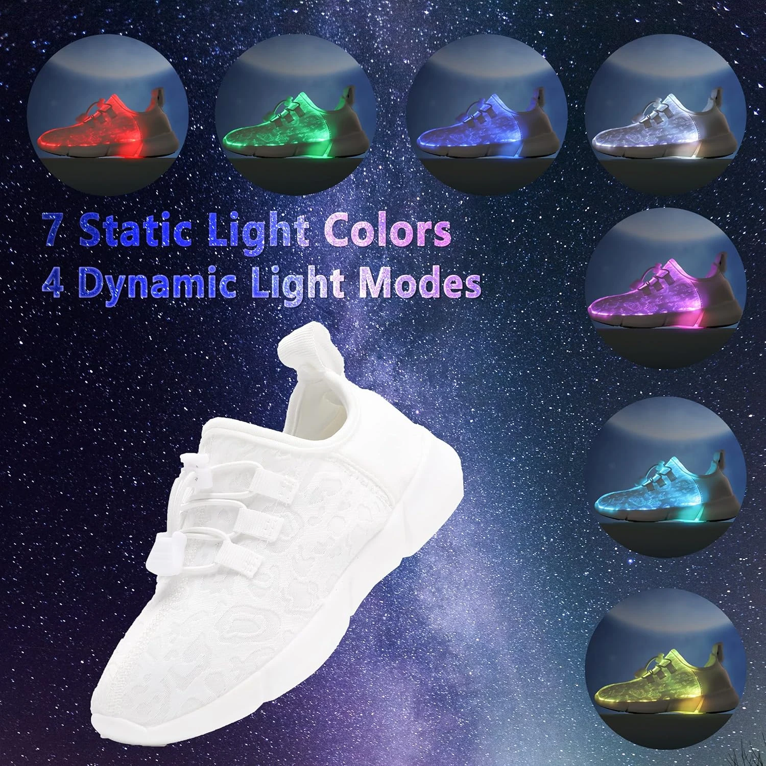 YYXMS Fiber Optic Shoes For Boys Girls Light Up Sneakers For Kids Flashing Shoes With USB Charging For Christmas, Festivals, Halloween, New Year Party 4 YYXMS Fiber Optic Shoes For Boys Girls Light Up Sneakers For Kids Flashing Shoes With USB Charging For Christmas, Festivals, Halloween, New Year Party - Image 2