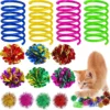 36 Pieces Cat Spiral Spring Christmas Toys Assorted Color Glitter Balls Sparkle Small Pom Pom Balls Colorful Kitten Crinkle Toys Cat Balls With Rustle Sound For Cats Kittens Playing Interacting -Xmas Mart Sales 91GrbFJZ8VL. AC SL1500