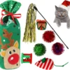 Christmas Cat Toys Set - Cat Interactive Toys, Cute Bag, Plastic Wheel Toy With Bell, Sparkle Balls, Plush Catnip Mice -Xmas Mart Sales 91NR2TaAFAL. AC SL1500