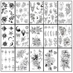 Aresvns Sexy Flower Temporary Tatttoos Realistic For Women,Black Lasting Waterproof Fake Tattoos For Adults Christmas Gift -Xmas Mart Sales 91OwCjonX6L. SL1500