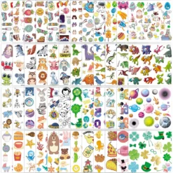 Aresvns Children's Temporary Tattoo 1000 Piece Value Set,Cute Cartoon Style Fake Tattoos For Boys And Girls ,Kids Party Supplies Gifts For Children,Waterproof, Last Long,Non-toxic And Easy To Remove Christmas Gift