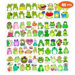 GENERIC 8 Sheets 85PCS Cute Frog Temporary Tattoos Sticker Theme Themed Birthday Party Supplies Favors Decorations Decor Funny Tattoo Stickers Gifts For Kids Girls Boys Class School Rewards Carnival Christmas -Xmas Mart Sales 91PidqJiEcL. SL1500