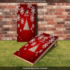 KIOPLYET Abstract Christmas Snow Cornhole Board Skin Wrap Decal For Outdoor Bean Bag Toss Game Vinyl Stickers Skins Stickers Cover 2' X 4' (2pcs) -Xmas Mart Sales 91Q34SPtdlL. AC SL1500