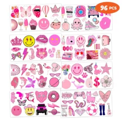 GENERIC 96PCS Preppy Pastel Pink Face Temporary Tattoos Birthday Party Decorations Supplies Favors Decor Cute Tattoo Stickers Gifts For Kids Girls Boys Class School Prizes Rewards Carnival Christmas -Xmas Mart Sales 91Ru2K8pxLL. SL1500