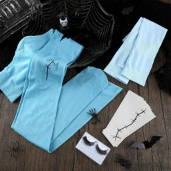 Didaey Night Before Christmas Costume Accessories Include 20 Sheets Halloween Scars Stitches Tattoos Solid Colored Opaque Footed Tights Arm Compression Sleeves Halloween False Lashes For Women -Xmas Mart Sales 91ZQJCTERqL. SL1500